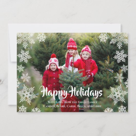 Sneeuwvlokken Feestdagenkaart (Voorkant)