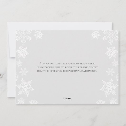 Sneeuwvlokken Feestdagenkaart (Achterkant)