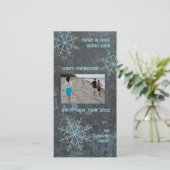 Sneeuwvlokken Feestdagenkaart (Staand voorkant)