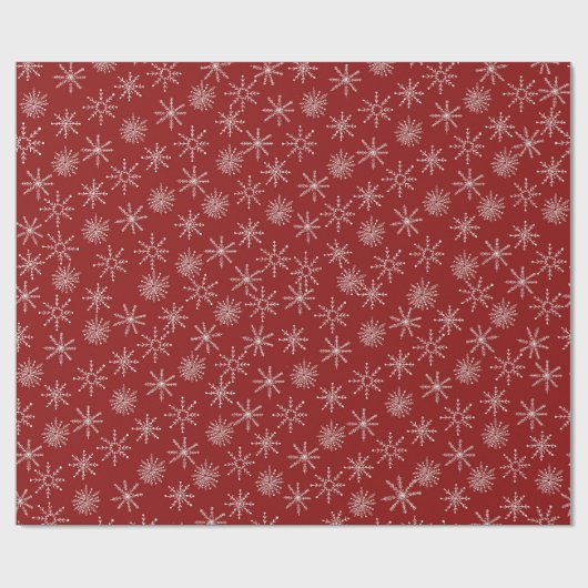 Sneeuwvlokken feestelijke kerst cadeaupapier (Vlak)