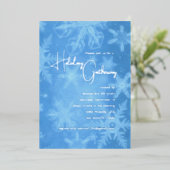 Sneeuwvlokken feestelijke uitnodiging (Staand Voorkant)