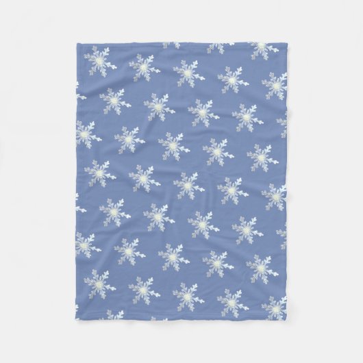 Sneeuwvlokken Fleece Deken (Voorkant)