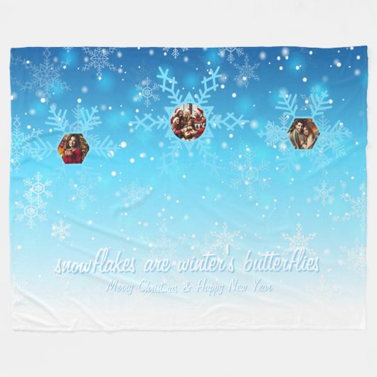 Sneeuwvlokken Fleece Deken (Voorkant (Horizontaal))