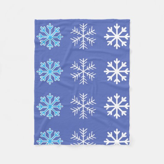 Sneeuwvlokken Fleece Deken (Voorkant)