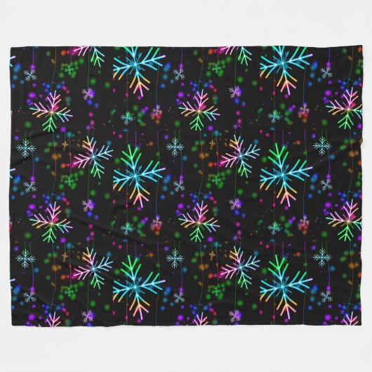 Sneeuwvlokken Fleece Deken (Voorkant (Horizontaal))