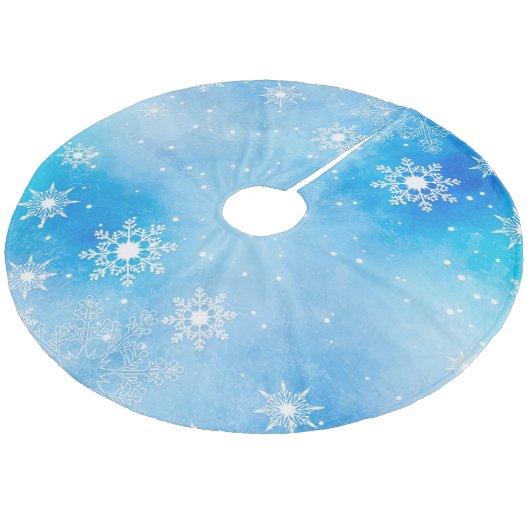 Sneeuwvlokken Fleece Kerstboom Rok (Gekanteld)