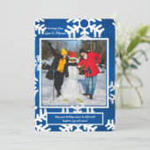 Sneeuwvlokken Foto Kerstkaart (Staand voorkant)