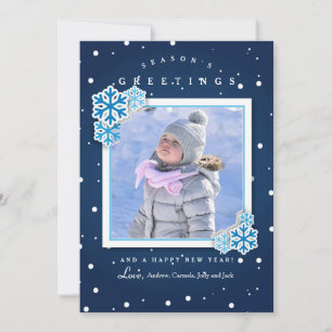 Sneeuwvlokken Foto Kerstkaart Kaart