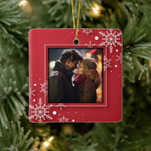 Sneeuwvlokken Foto Lijst Keramisch Ornament