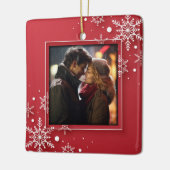 Sneeuwvlokken Foto Lijst Keramisch Ornament (Links)
