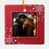 Sneeuwvlokken Foto Lijst Keramisch Ornament (Voorkant)