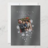 Sneeuwvlokken foto Silver Invitation Kaart (Achterkant)