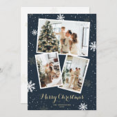 Sneeuwvlokken Foto Vrolijke Kerstmis Kaart (Voorkant / Achterkant)