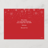 Sneeuwvlokken Foto White Script Typografie Feestdagenkaart (Achterkant)