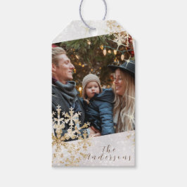 Sneeuwvlokken Foto Wit Cadeaulabel