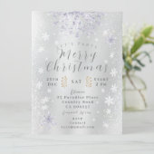 Sneeuwvlokken Foto Witte Uitnodiging Kaart (Staand voorkant)