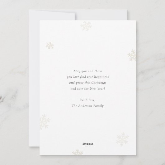 Sneeuwvlokken Fotocollage Paarse Vrolijk Kerstfees Feestdagenkaart (Achterkant)