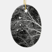 Sneeuwvlokken Fotoenteraafrotaties Keramisch Ornament (Achterkant)