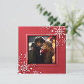 Sneeuwvlokken Fotolijst Feestdagenkaart (Staand voorkant)