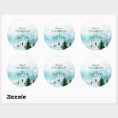 Sneeuwvlokken Frosty Winter Bruiloft Ronde Sticker (Vel)