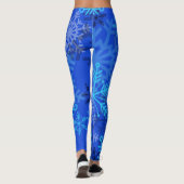 Sneeuwvlokken gelaagd op blauw leggings (Achterkant)