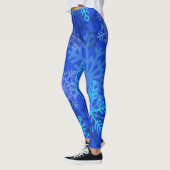 Sneeuwvlokken gelaagd op blauw leggings (Links)