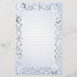 Sneeuwvlokken Gelinieerd Schrijfpapier Briefpapier