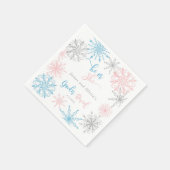 Sneeuwvlokken geslacht onthullen hij of zij servet (Hoek)