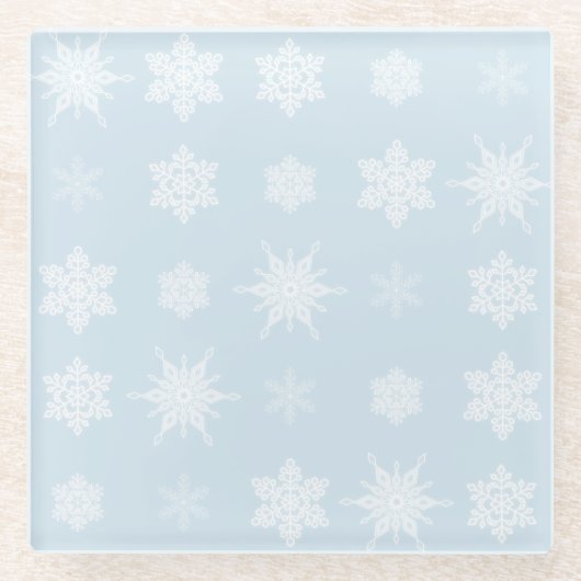 Sneeuwvlokken Glazen Onderzetter (Voorkant)