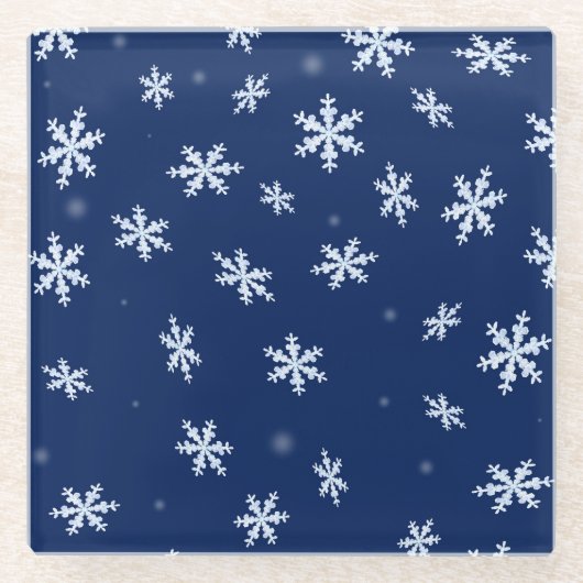 Sneeuwvlokken Glazen Onderzetter (Voorkant)