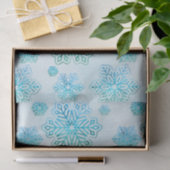 Sneeuwvlokken glinsterende iriserende blauw tissuepapier (Geschenk)