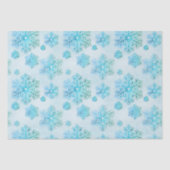Sneeuwvlokken glinsterende iriserende blauw tissuepapier (Voorkant)