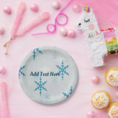 Sneeuwvlokken Glitter Kerst Papieren Bord  (Feest)