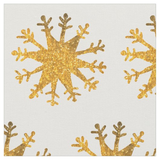 Sneeuwvlokken Goud Stof (Close Up)