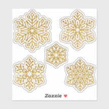 Sneeuwvlokken Gouden Glitter Antiek Wit