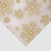 Sneeuwvlokken Gouden Glitter Sparkle op Antiek Wit Tissuepapier (Detail)