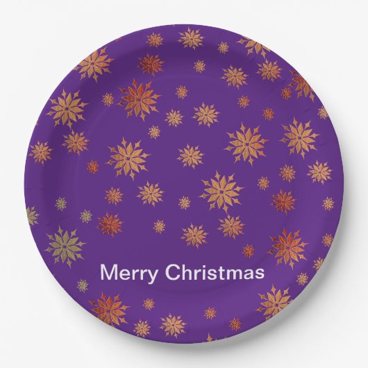 sneeuwvlokken, gouden sneeuwvlokken, bord uit eten (Voorkant)