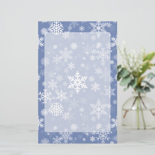Sneeuwvlokken Grafisch aanpassen de Achtergrond va Briefpapier (Staand voorkant)