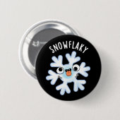 Sneeuwvlokken Grappige Sneeuwvlok Pun Dark BG Ronde Button 5,7 Cm (Voorkant /achterkant)