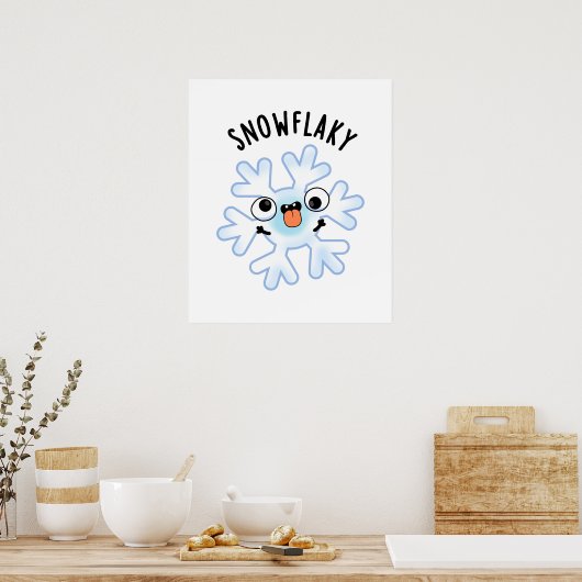 Sneeuwvlokken Grappige Sneeuwvlok Pun Poster (Keuken)