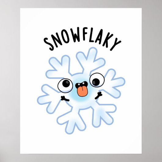 Sneeuwvlokken Grappige Sneeuwvlok Pun Poster (Voorkant)