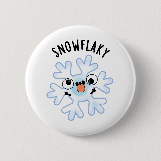 Sneeuwvlokken Grappige Sneeuwvlok Pun Ronde Button 5,7 Cm (Voorkant)