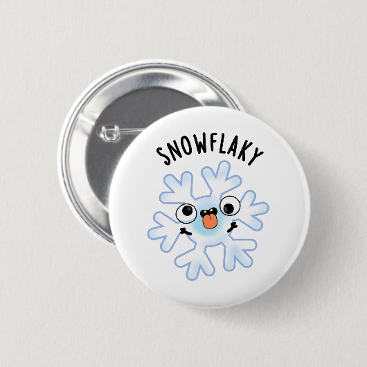 Sneeuwvlokken Grappige Sneeuwvlok Pun Ronde Button 5,7 Cm (Voorkant /achterkant)