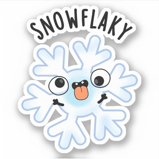 Sneeuwvlokken Grappige Sneeuwvlok Pun Sticker (Voorkant)
