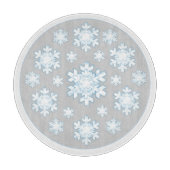 Sneeuwvlokken (grijs) snijplank (Voorkant)