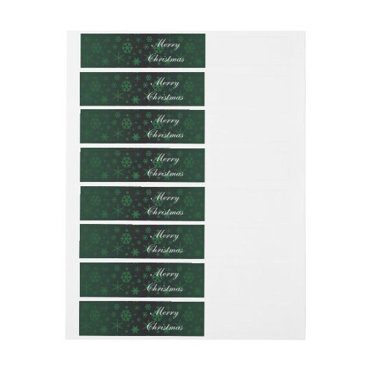 Sneeuwvlokken - Groen Adreslabel Wikkel (Vel)