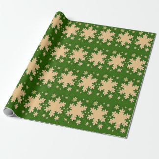 Sneeuwvlokken groen inpakpapier