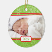 Sneeuwvlokken: Groen Keramisch Ornament (Links)