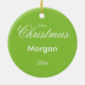Sneeuwvlokken: Groen Keramisch Ornament (Achterkant)