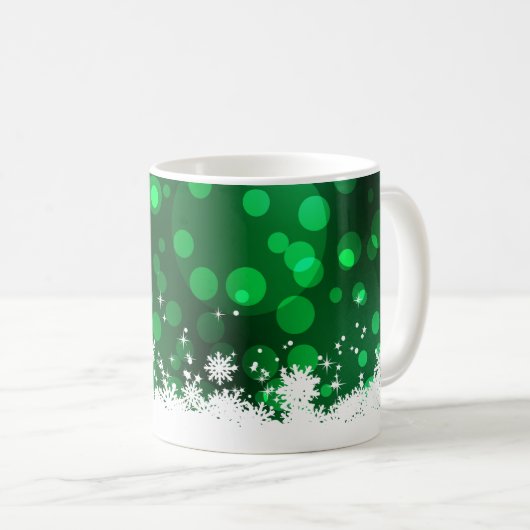 Sneeuwvlokken - Groen Koffiemok (Voorkant rechts)